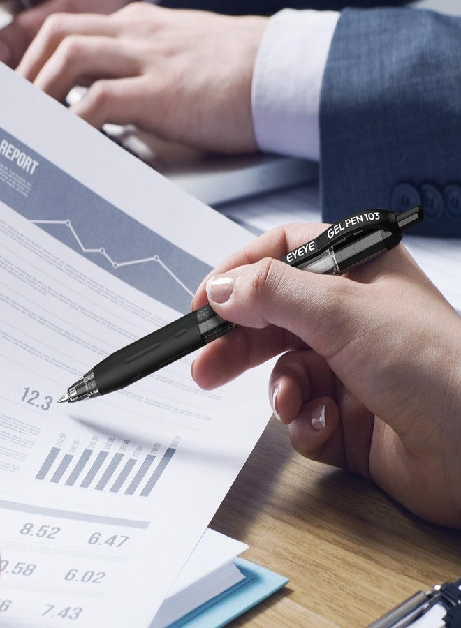 EYEYE G-103 Black Gel Pens 0.7mm, 10 Pack Retractable Medium Point Ballpoint Pen Quick Drying, Pen Fine Point Smooth Writing Pens for Office School Supplies - Image 5